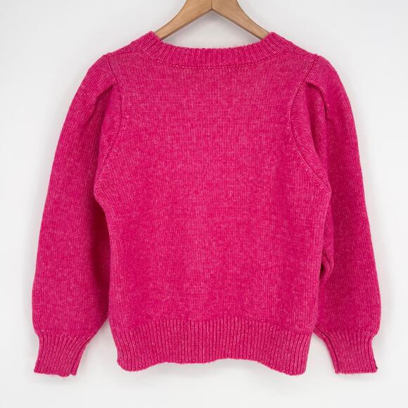 Zenana NWOT Bright Pink Balloon Sleeve Pullover Sweater Size S - Picture 4 of 7